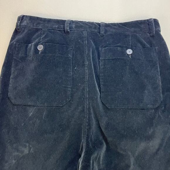 R.Swiader Pants Corduroy Mens 34 Black Trousers Pleated Straight Leg Button Fly - Picture 5 of 12